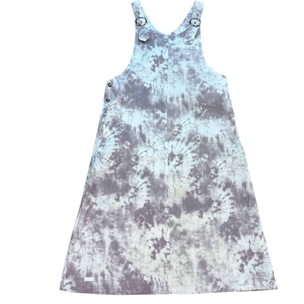 GIRLS cotton Tie Dye Romper Dress w/pockets& buttons on side 14Y COTTON TIE-DYE